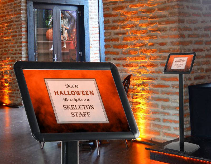 Black sign stands Black sign stands