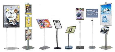 Floor standing sign holders and poster stands