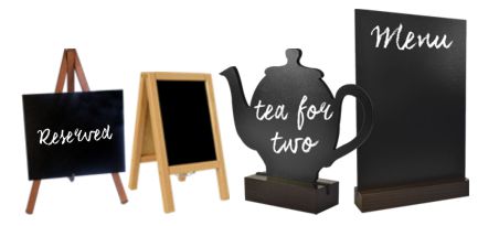 Selection of table top chalk boards