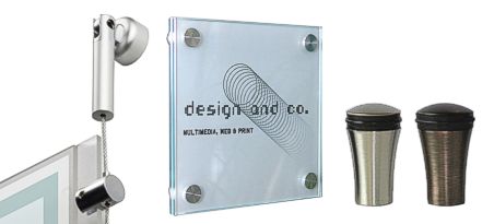 Ceiling fittings and wall fixings for signs and POS