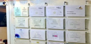 Certificate display ideas for a beauty salon