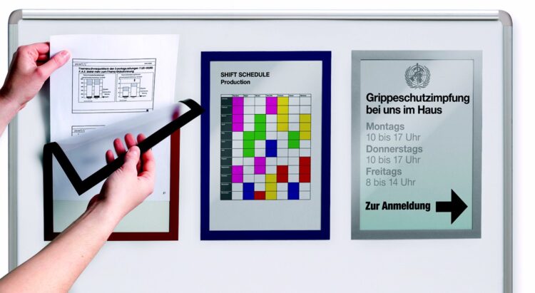 Self-cling and stick-on poster holders - a great choice for displaying information