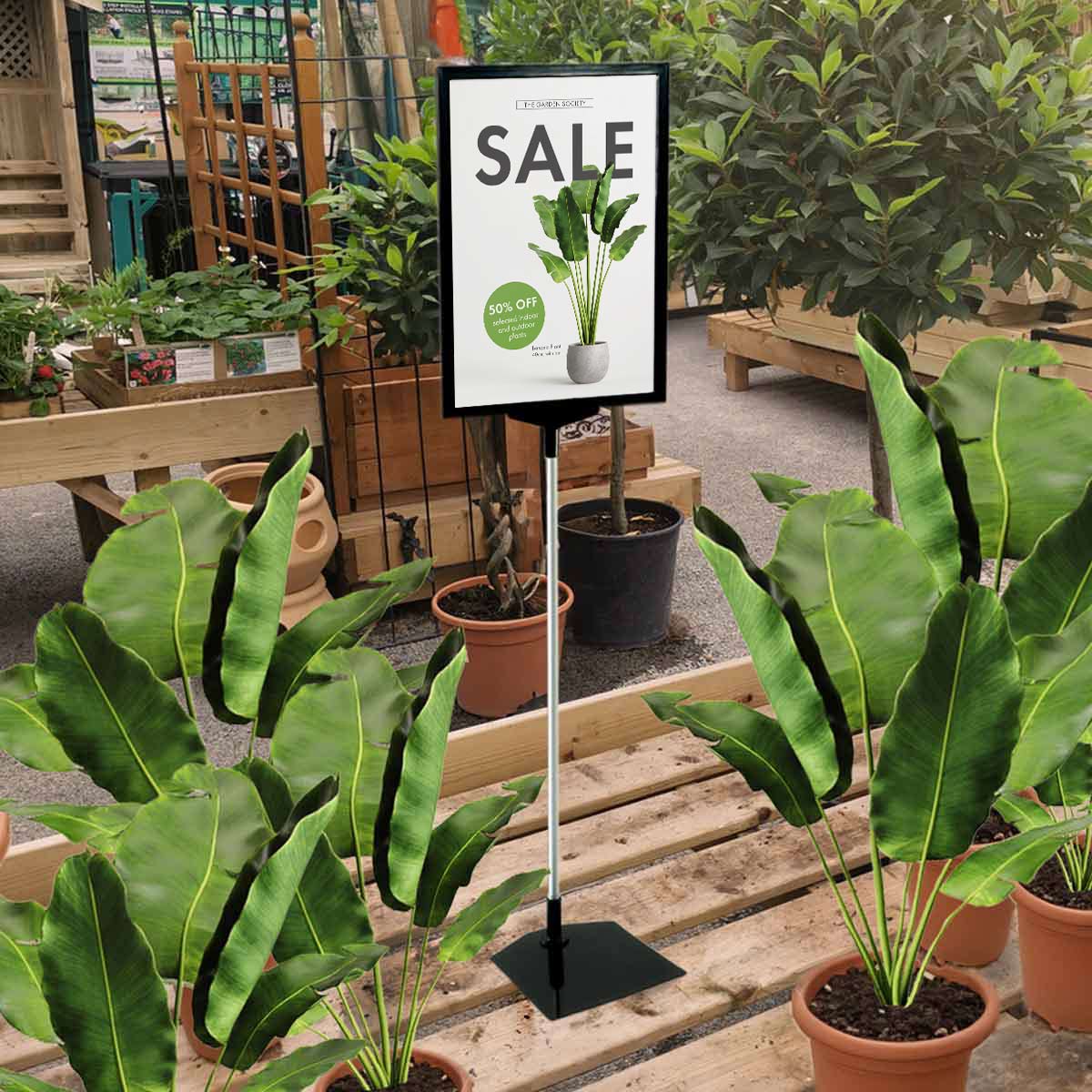 Garden centre displays: Keep wording short and impactful