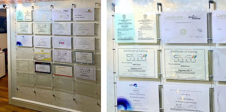 A4 certificates displayed landscape