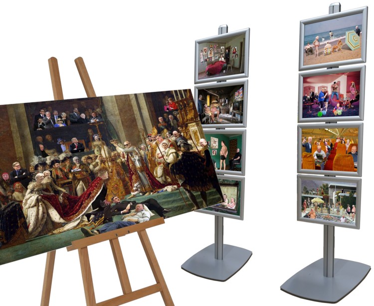 Floor standing displays for artwork