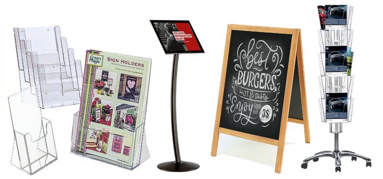 Floor standing and table top sign holders