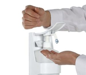 Manual hand sanitiser dispenser