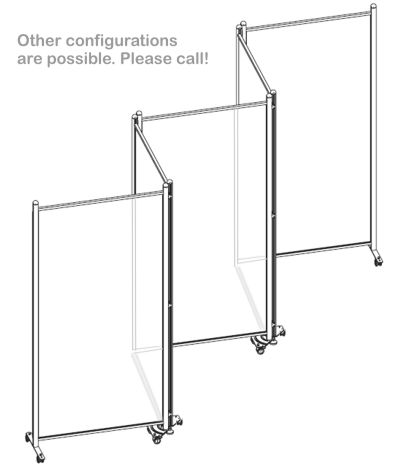 Concertina screen with clear panels