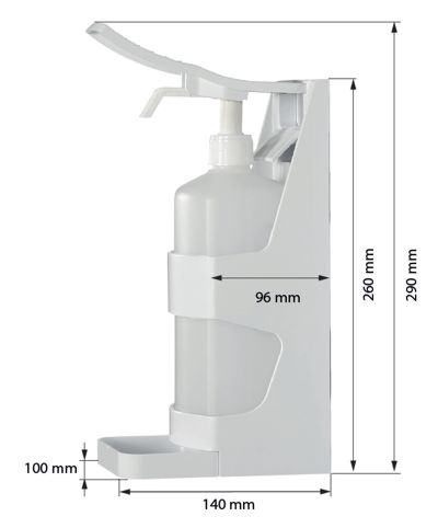 Dimensions of hand sanitiser dispenser