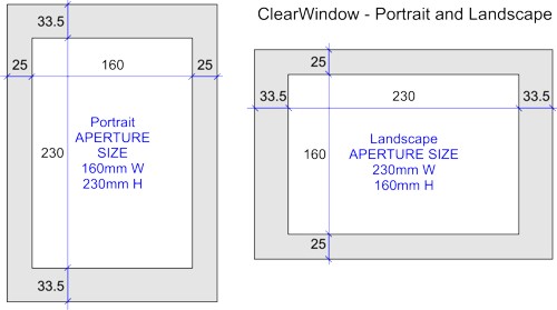 Clear window sign holder aperture dimensions