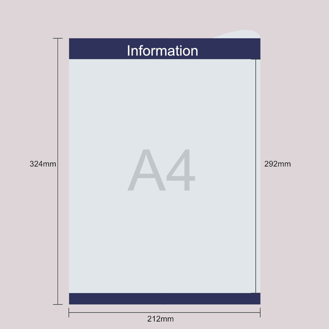 A4 information holders wall mounted