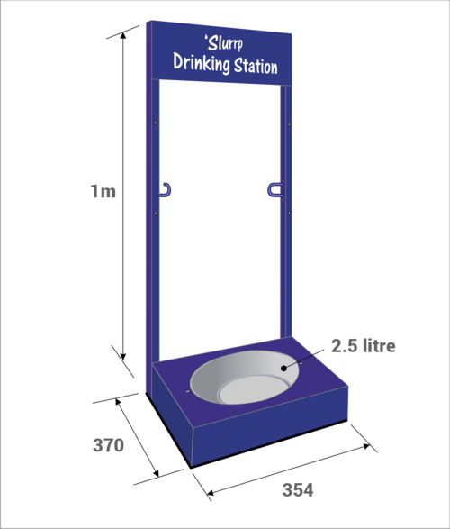 Dimensions of single bowl stand
