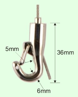 Safe hook for 1.5mm wire rope | sign-holders.co.uk