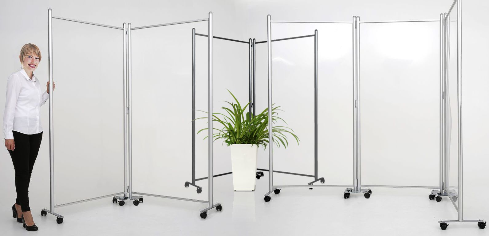 Office screens with wheels
