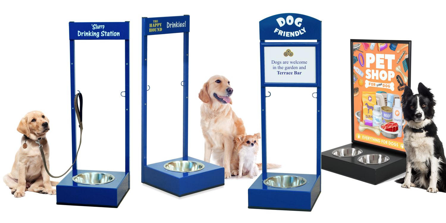 Promote your business with a dog bowl stand